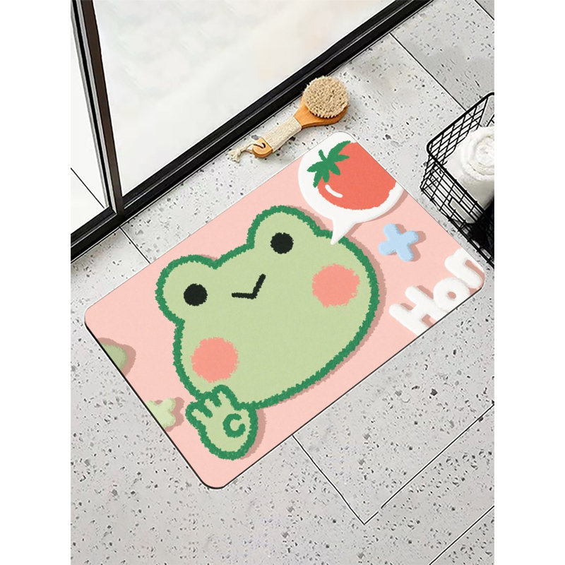 Tapis de bain grenouille et tomate, 16 x 24