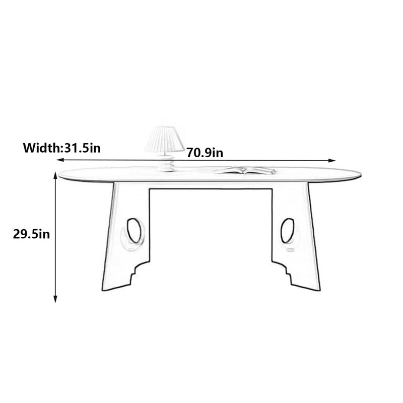 Table de salle à manger French French, H 29,5 po x L 70,9 po x l 31,5 po