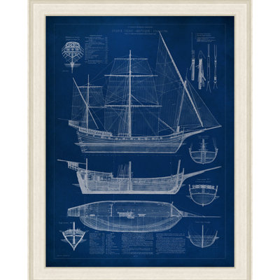 « ship blueprint i », impression encadrée