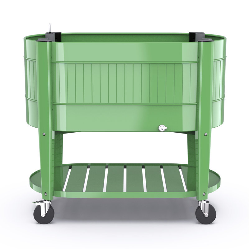 Lit de jardin surélevé avec pattes Permasteel, Vert olive