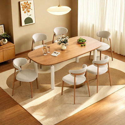 Fahmidah 6 - Person Solid Wood Top Four Leg Dining Set