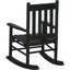 Chaise berçante noire à dossier en lattes