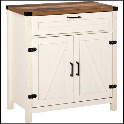 Farmhouse Sideboard Buffet Cabinet, Rustic 2 Barn Doors Kitchen Cabinet, Accent Cabinet -  Gracie Oaks, A862C714BF7C48CE810853464B864EB5