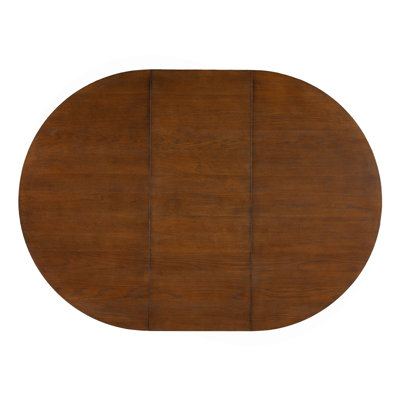 Table de salle à manger ronde en bois massif pour 4 personnes, ensemble de table de cuisine extensible avec 4 chaises de salle à manger rembourrées et rallonge amovible de 16 pouces pour la salle à manger, le salon, brun et beige