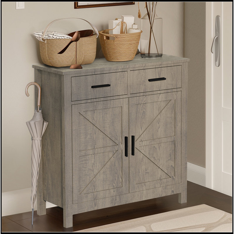 Versatile Modern Farmhouse Kitchen Storage Cabinet For Various Rooms, Gray