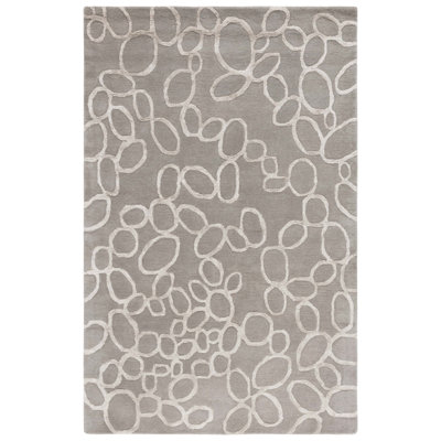 Claudian Hand Tufted Wool/Cotton/Viscose Geometric Rug in Grey