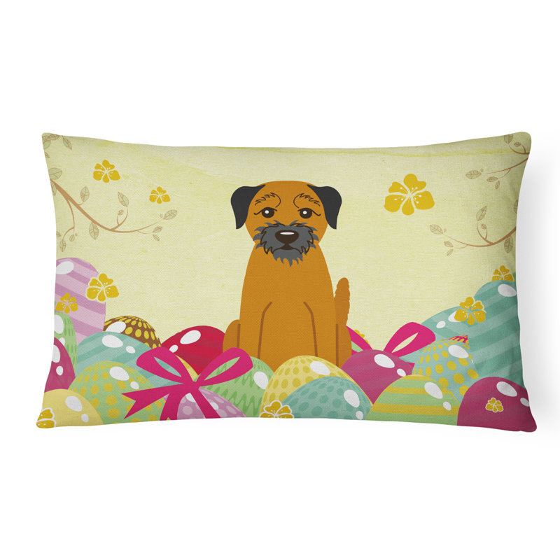Easter Eggs Outdoor Throw Pillow