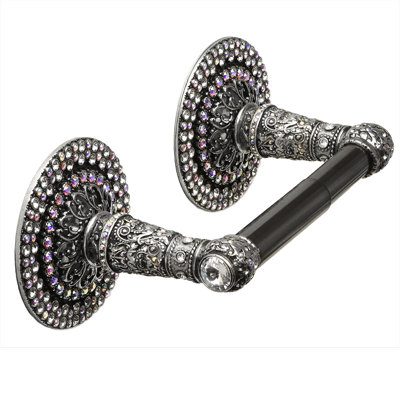 Juliane Grace II tissue post with Swarovski Clear Crystals in Antique Brass