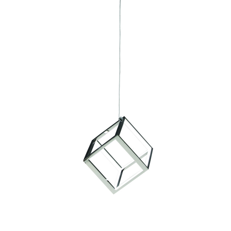 Eburnean  Gold LED Square Pendant, Nickle