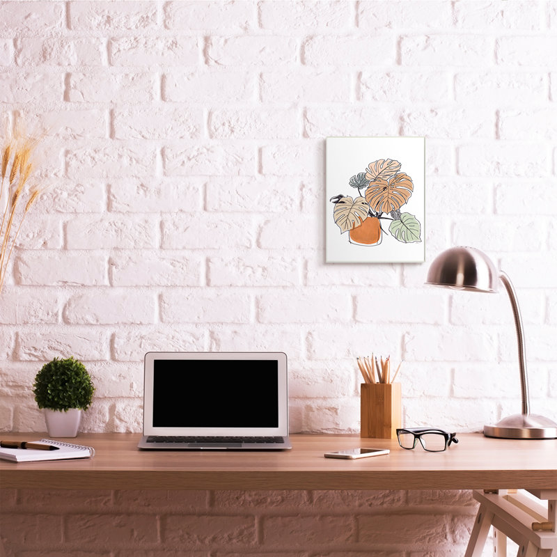 Monstera ludique avec plante tropicale, H 15 po x l 10 po, Plaque murale