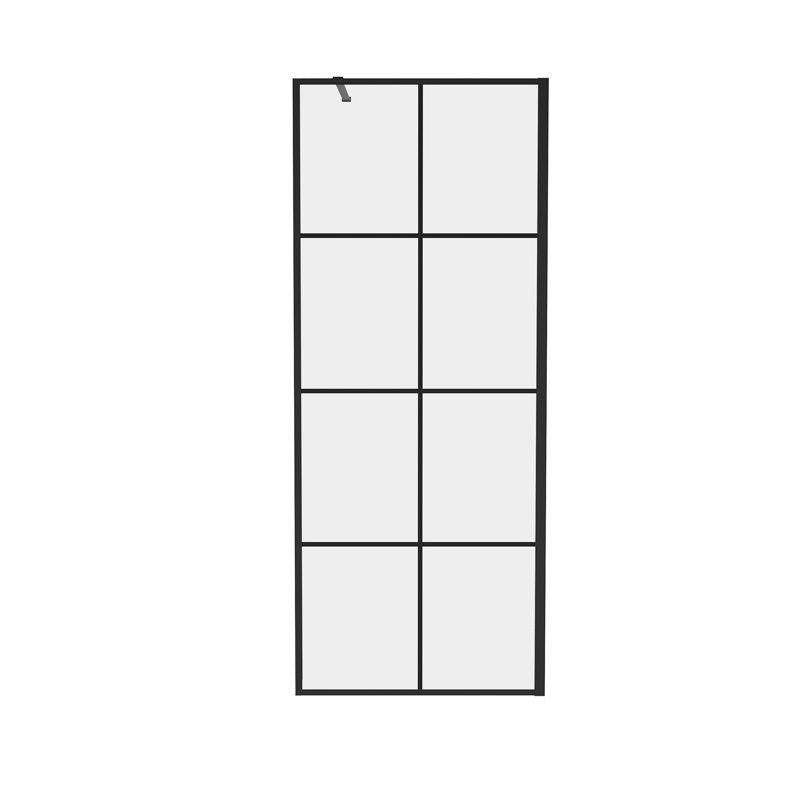 Keitez 757mm W x 1950mm H Semi-Frameless Wet Room Screen with Pattern Glass