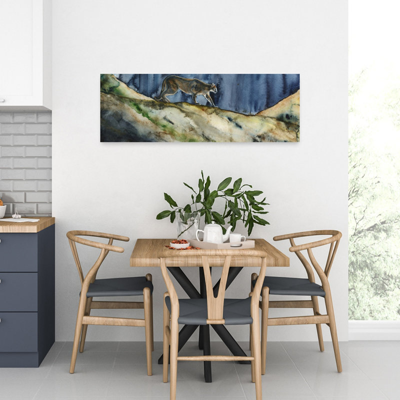 Mountain Lion Night Prowl 1 Piece Wrapped Canvas Panoramic Wall Art, 30.84cm H x 91.44cm W