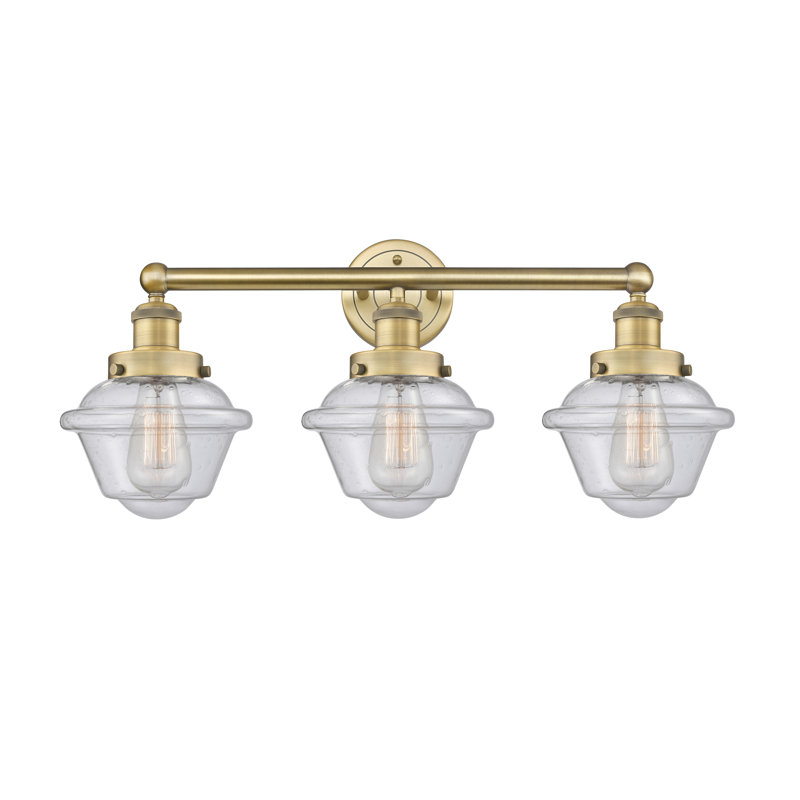 Éclairage pour meuble-lavabo à 3 lumières à intensité variable Grourke, Bullé, Laiton brossé