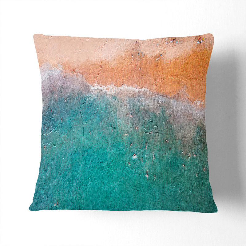 A Beach In Brazil Square Throw Cushion, 40 x 40 cm