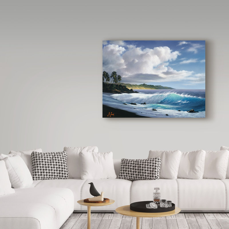 «Coast Line 3» par Fikes, reproduction de peinture à l'huile sur toile tendue, H 18 po x l 24 po