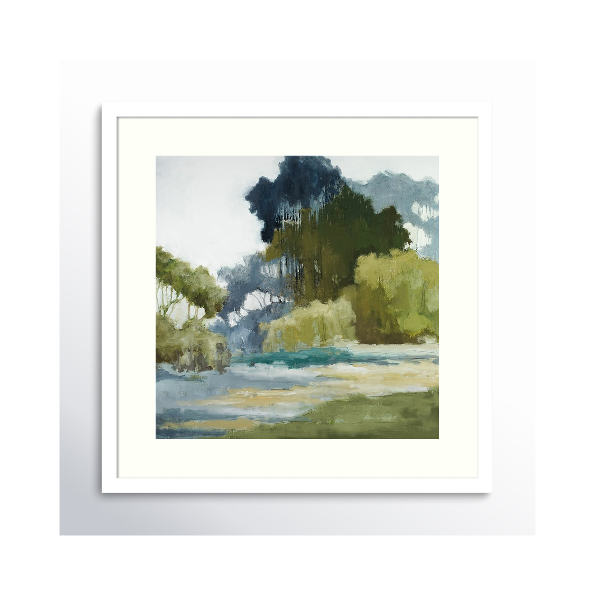 Bean Fileds Tall Trees by Jacqueline Ellens, Gray Framed Paper, 19" H x 19" W