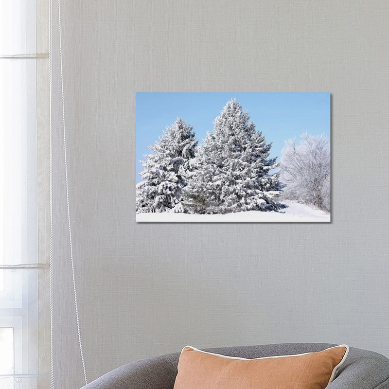 Flocked Trees 1 Piece Wrapped Canvas Wall Art, 66.04 cm H x 45.72 cm W x 3.175 cm D
