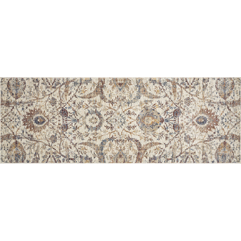 Tapis ivoire Rosimund, Tapis de couloir 2 pi 8 po x 8 pi