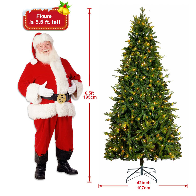 6.5Ft Artificial Christmas Tree with Clear Lights