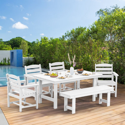 Barrera High Density Polyethylene Outdoor Dining 6-Piece Set