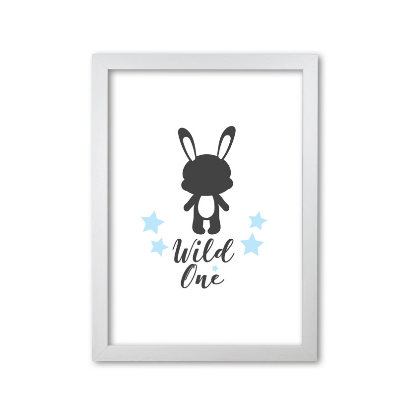 Wild One - Print, 42 cm H x 30 cm W x 5 cm D, White Grain Frame
