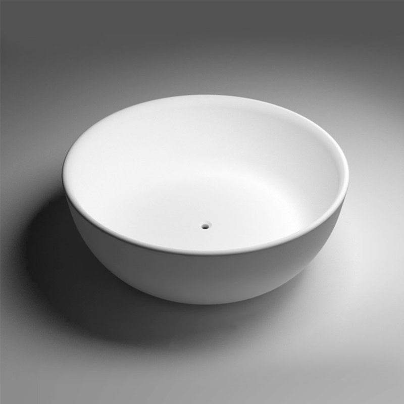 59" Freestanding Soaking Solid Surface Bathtub