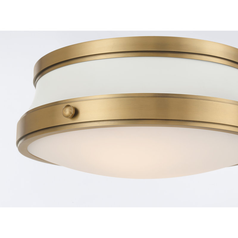 Purelight 15" 2-Light Flush Mount, Brass/Chrome