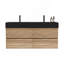 Meuble-lavabo mural 48 po (24 po * 2) avec lavabo à quartz et tiroirs, KD-283688553-283688558-283688546