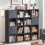 Ensemble de rangement modulaire 16 tiroirs avec tiroirs en tissu, bibliothèque noire en bois rustique et cloison, ensemble de 2-481928808-481928821-481928809
