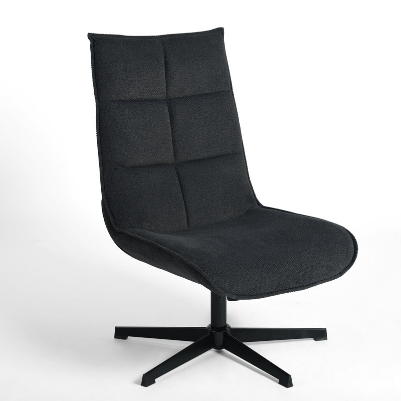 Fauteuil d'appoint pivotant à 360 ° de 26 po Maisee pour le salon, Lin gris