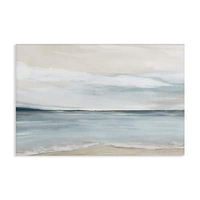 Muted Soft Watercolor Beach Canvas Wall Art, design by Kristen Brockmon