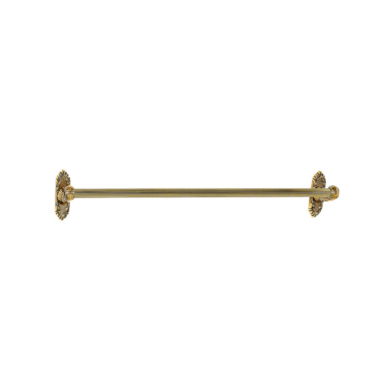 Ribbon And Reed Towel Bar, Polished Antique