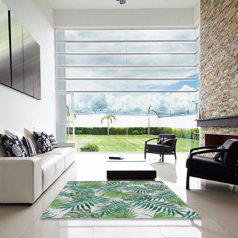 Tapis de zone verte à motif Lenard, Carré 7 pi