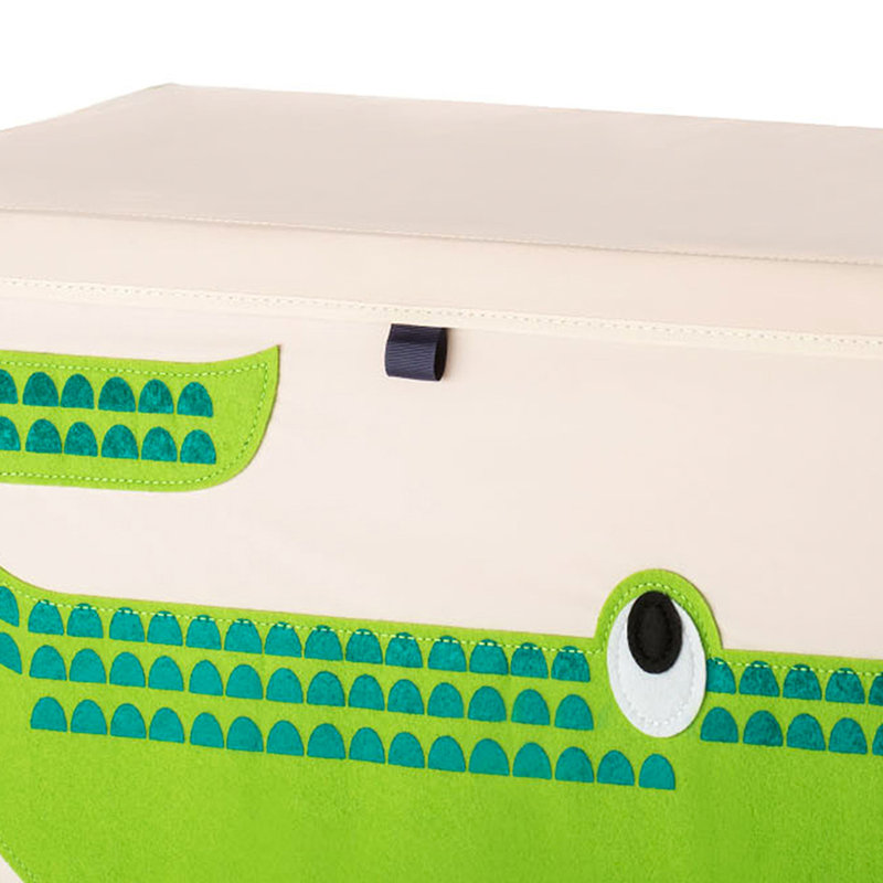 Green Crocodile Fabric Toy Chest with Handles