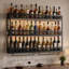 Wine Bottle & Glass Rack Black