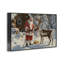 Père Noël avec scène de renne, estampe numérique encadrée par Imagine It Images-1852829662-1852829661