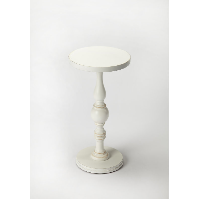 Pedestal End Table, Cottage White