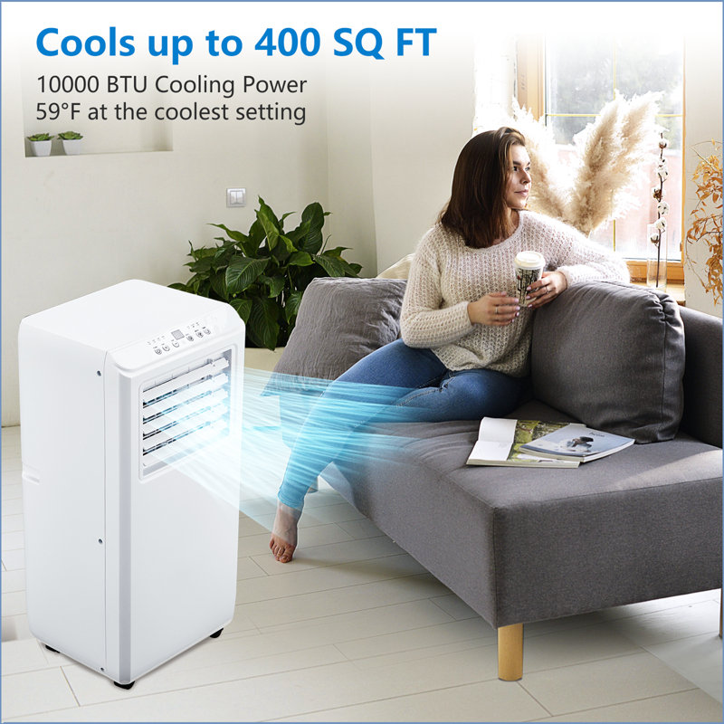 10000 Btu Portable Air Conditioners, 3-in-1 Portable Ac Unit Cools Up To 450 Sq.ft, Quiet Air Conditioner With Fast Cooling/energy Saving/remote Control/24hrs Timer For Bedroom, Office, Apartments