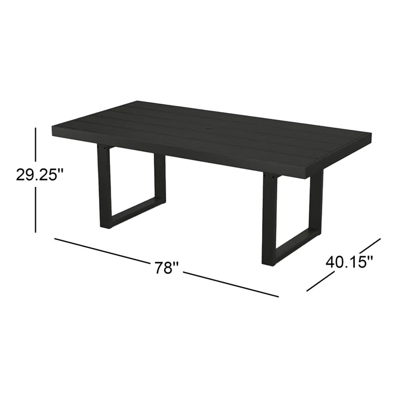 Table de salle à manger Edge, Noir