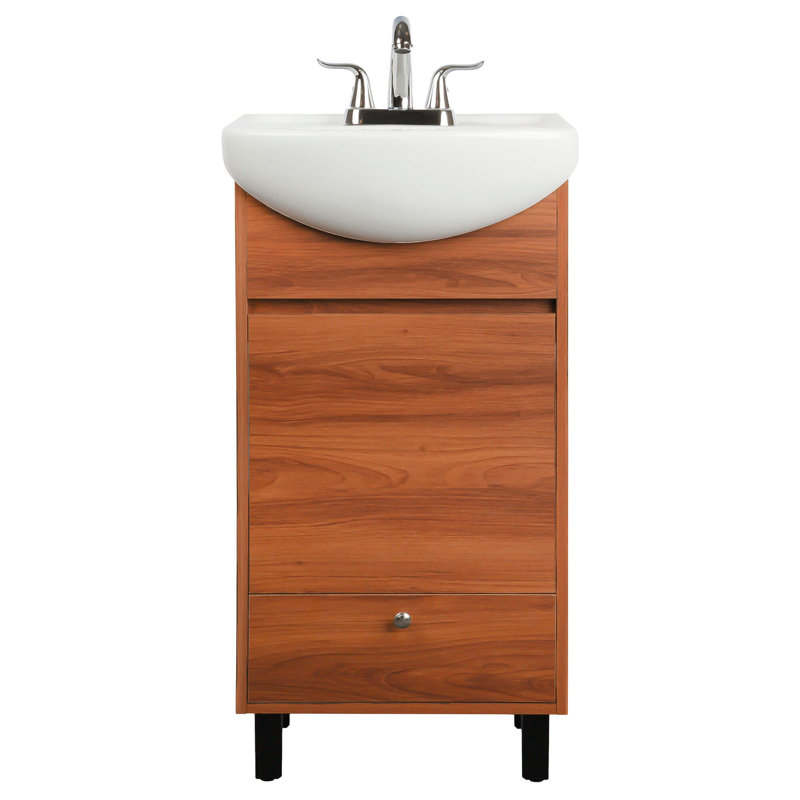 Melstone 18" Single Bathroom Vanity Set, Spicy Walnut