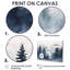 «Dark Blue Forest Skyline Watercolor - Forest», reproduction d'art murale-1574843184-1574843189