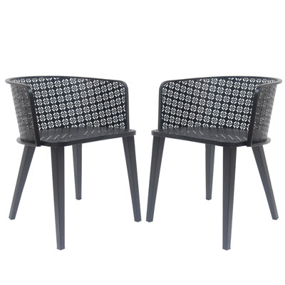 Outdoor Dining Chair In Black Iron  2 Pieces  - Rust , Versatile For Different Spaces, 21.74 W X 21.03 D 27.66 H, Assembly Required   Aesthetic And Functional Indoor/Outdoor, Needed
