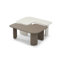 Ensemble de 2 tables basses modulaires modernes, tables de ferme à combinaison libre avec peinture multicouche, table d'appoint pour canapé-lit, tables d'angle polyvalentes pour le salon, kaki et blanc-1632354557
