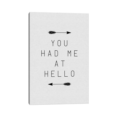 You Had Me Arrow - Wrapped Canvas Print
