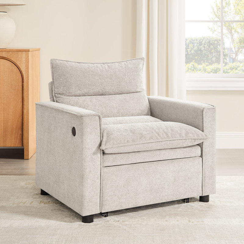 Fauteuil-lit rembourré 36,14 po, canapé-lit simple, futon, Chameau