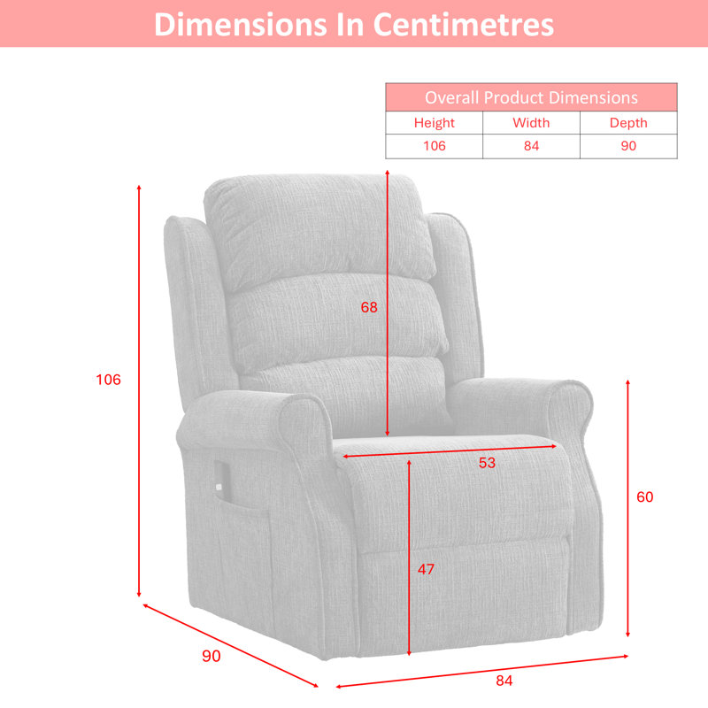 Constantino 84cm Wide Lift Assist Standard Recliner, Beige