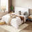Low-Profile Velvet Upholstered Platform Bed with Wingbacks-244944530-244944528