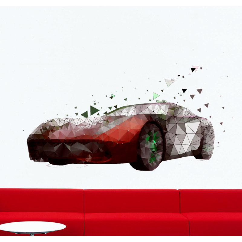 Décalcomanie murale voiture, H 9 po x l 15 po