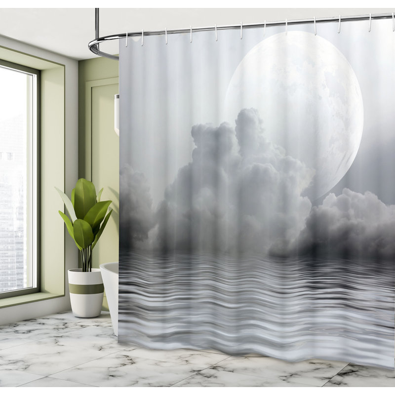Shower Curtain with Hooks Included, 70" H x 69" W