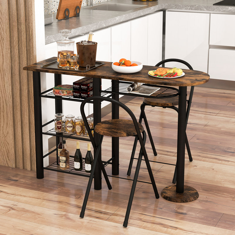 Abdourahmane Dining Set, Rustic Brown, Rustic Brown/Black